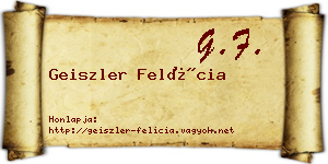 Geiszler Felícia névjegykártya
